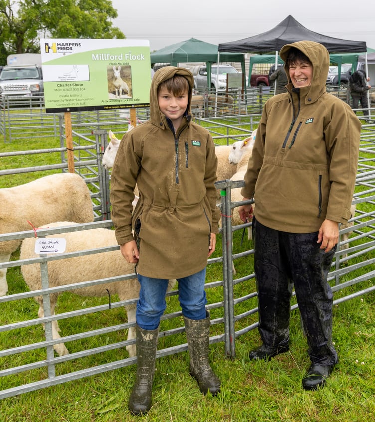 The Millford Flock team puts on a brave face at a soggy Stithians Show 2024