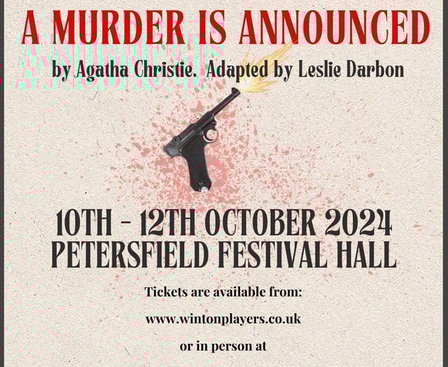 Murder mystery by Agatha Christie to be staged by Winton Players