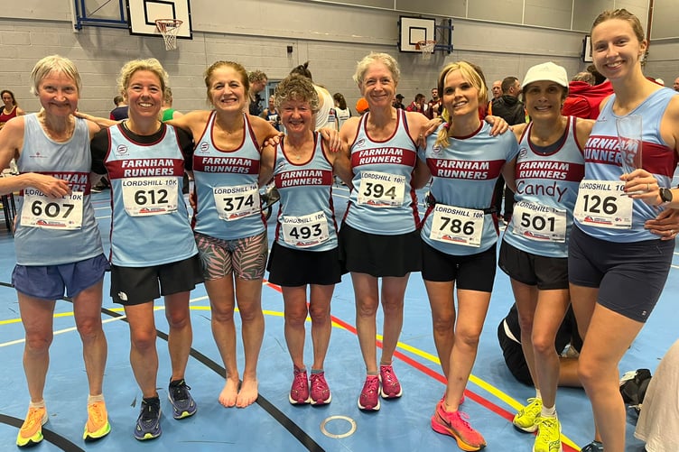 Farnham Runners' ladies after the Lordshill 10km