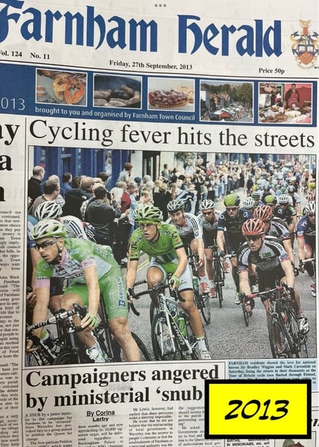 Farnham Herald Tour De Britain Cover