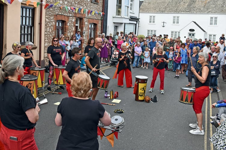 Entertaining crowds were the Skintight Samba Band. PHOTO: Peter Mather.