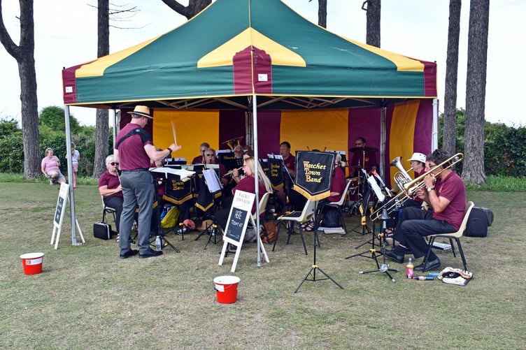 Watchet Town Band performed at the town's carnival weekender fayre. PHOTO: Peter Mather.