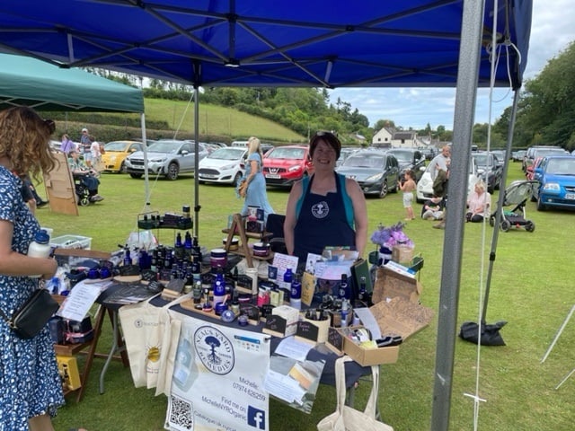 Health and beauty products being sold at Roadwater Fete.