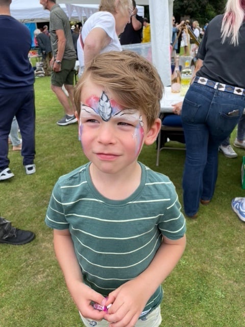 Face painting fun at Roadwater Fete.