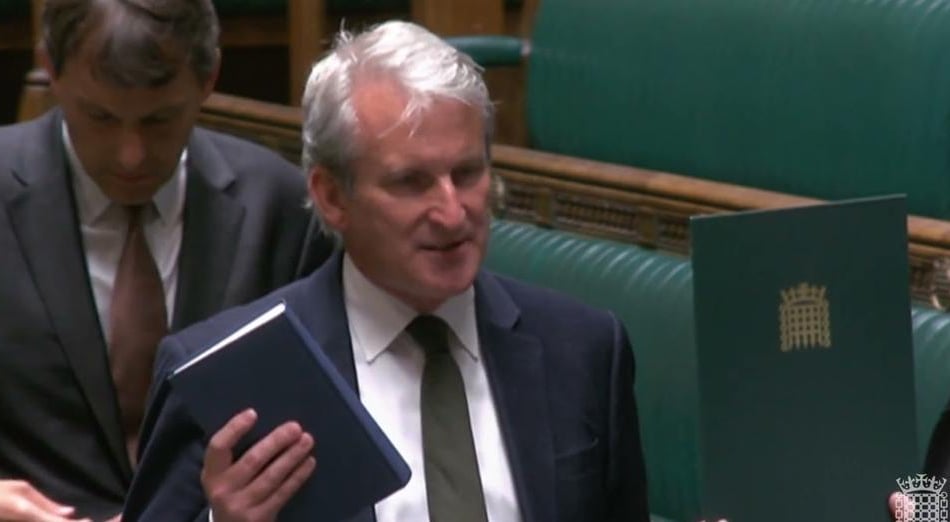 <p>Damian Hinds being sworn in as the MP for East Hampshire</p>