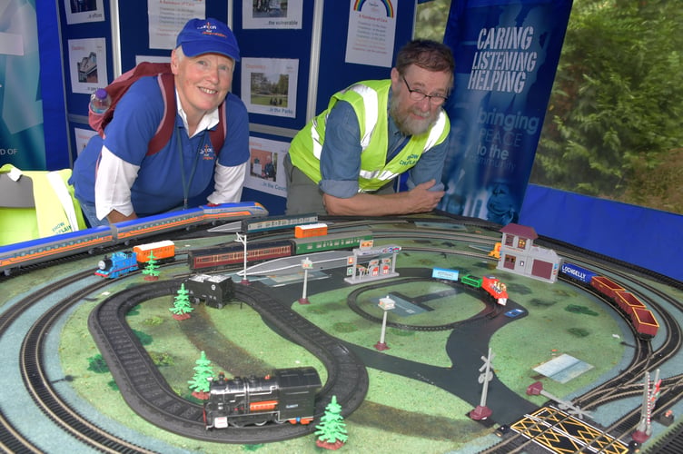 Street pastor rail responders Di Ruth (left) and Alan Miles at Taunton Flower Show. PHOTO: Alain Lockyer.