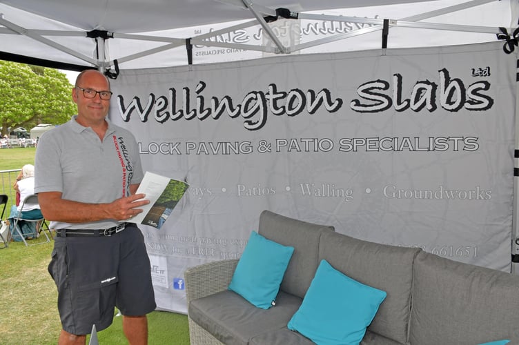 James Grant, director of Wellington Slabs, which has been installing and maintaining driveways, patios, and walling since 1992, was among exhibitors at Taunton Flower Show. PHOTO: Alain Lockyer.