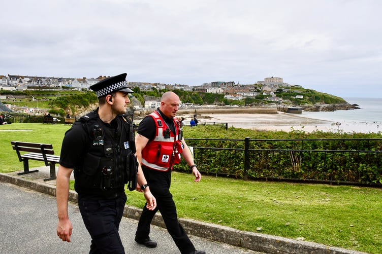 Joint patrols between street marshals and police aim to tackle anti-social behaviour in Newquay.
