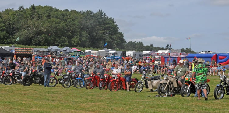 Lining up at the WSRA steam and vintage rally, biking from yesteryear. PHOTO: Alain Lockyer.