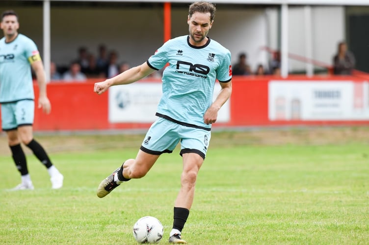 Farnham Town's Harry Cooksley in action against Tunbridge Wells