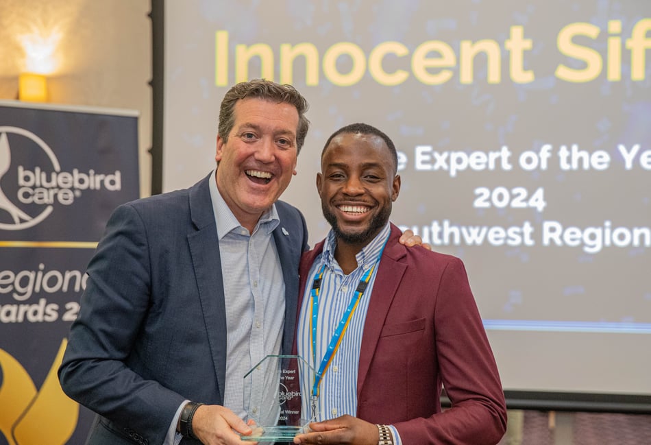 <p>Innocent Sifiyali came ahead of hundreds of nominees to claim the Care Expert of the Year Award for the South West region at the Bluebird Card UK Awards.</p>