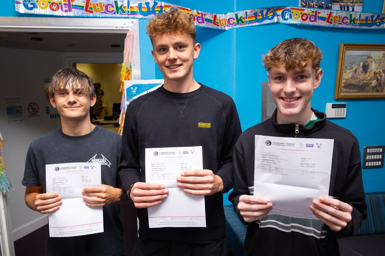 L-R Luka B, Piran S, Tom L with results