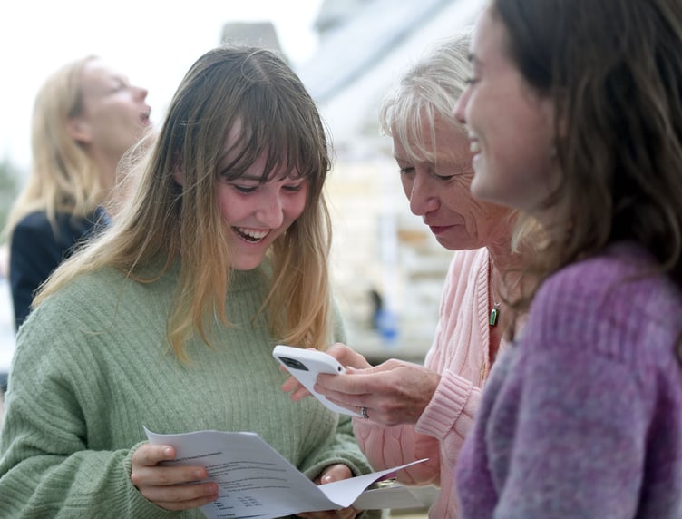 Truro School students celebrate their A Level results with family