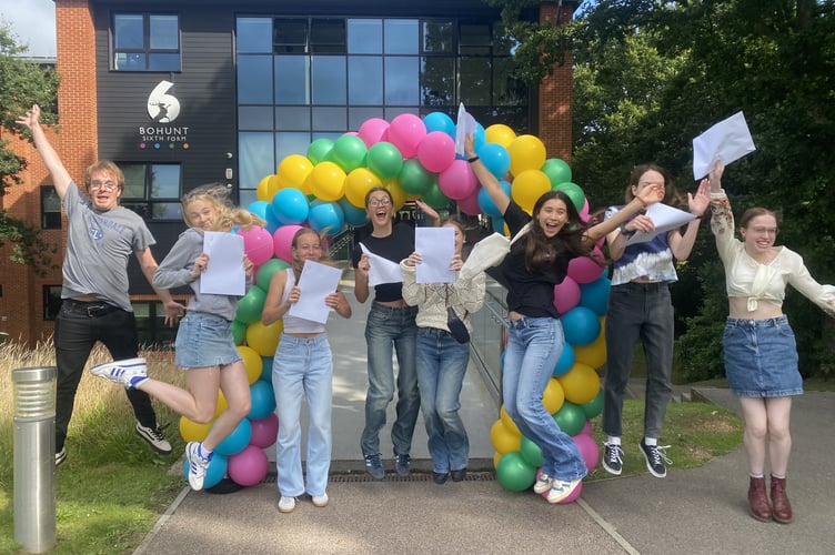 Students jump for joy at Bohunt Sixth Form
