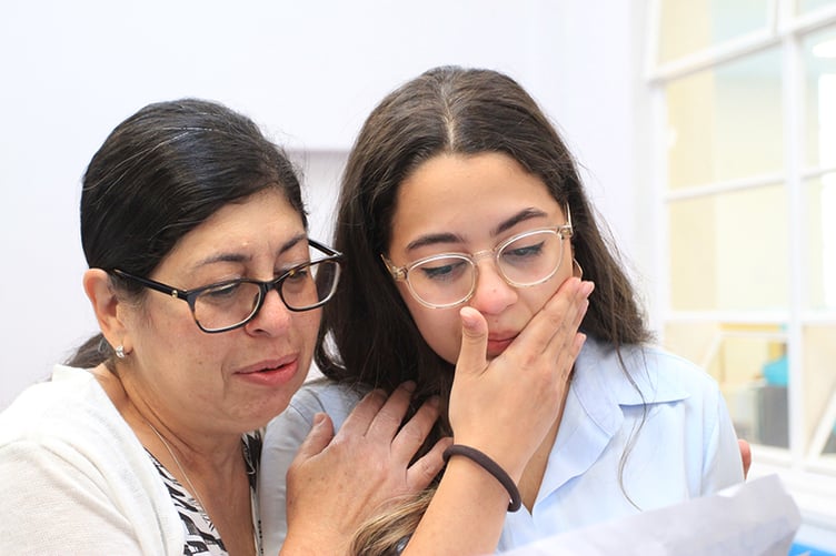 A Truro High student receives her A Level results
