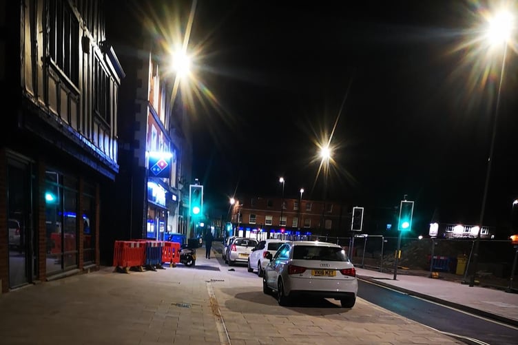 East Street being used as a car park at night