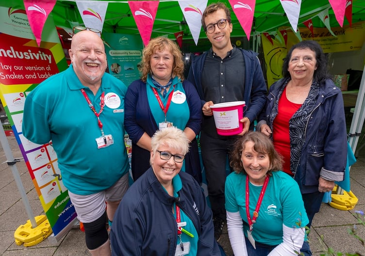St Austell and Newquay MP Noah Law and Cllr Andrea Lanxon with Cornwall Hospice Care volunteers. Picture: Paul Williams