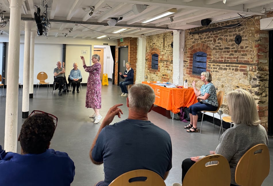 <p>A Singing for the Mind session in full flow at The Maltings</p>