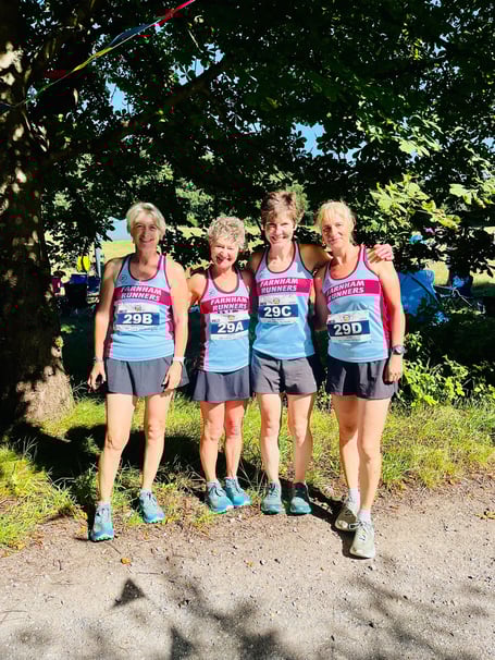 Farnham Runners Bridget Naylor (left), Linda Tyler, Lindsay Bamford and Sue Taylor at the Hart 4 Trail Relay Race