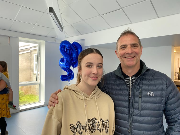 Penair School GCSEs: Head girl Florence Graham and her father Paul