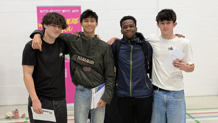 Students celebrated exam results with friends, family and teachers at Richard Lander School in Truro