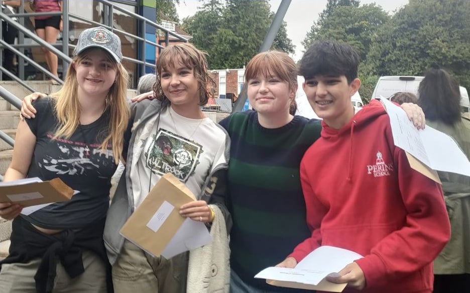 <p>Joy on GCSE results day in Alresford.</p>