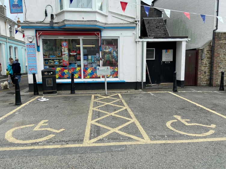 An extra disabled parking space was created at Albert Quay in Fowey. Picture: Andrew Townsend