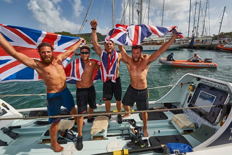 Angus (left) at the Atlantic row reunion
