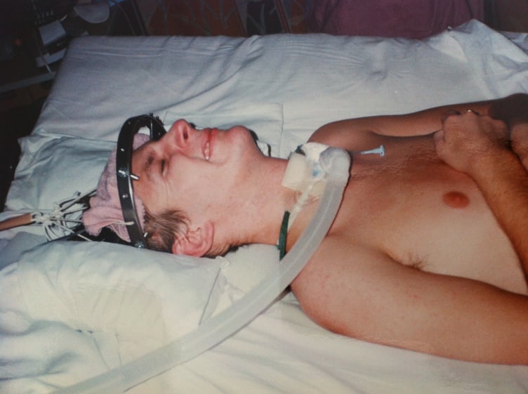 Steven Webb paralysed post-accident at Salisbury Hospital in 1991