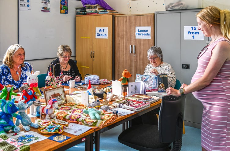 Local craft group members with Chloe Prangley. Picture: Derek Williams