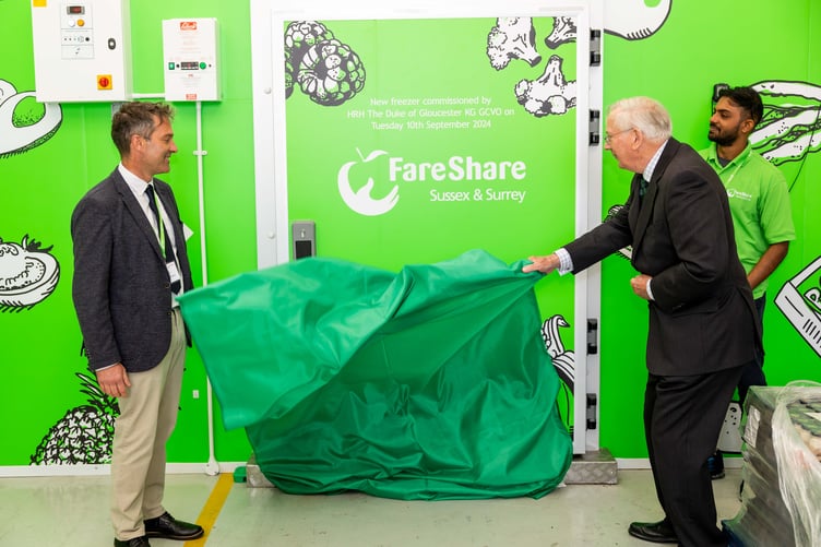 CEO Dan Slatter with the Duke of Gloucester as he unveils one of the plaques