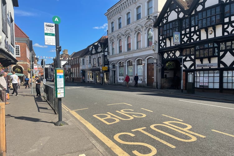 Bus stop at The Borough in Farnham