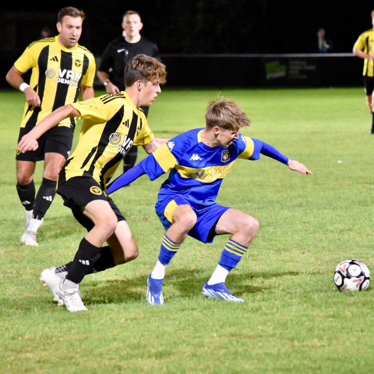 Petersfield Town, in blue, v Wincanton Town, FA Vase, Love Lane, Petersfield, September 24th 2024.