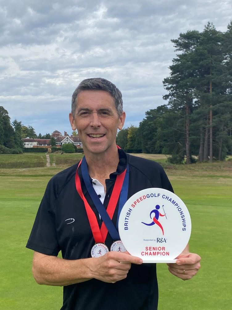 British Speedgolf Championships senior champion Adam Williams, Sunningdale Heath Golf Club, September 15th 2024.