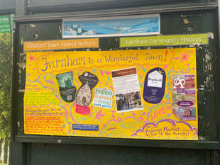 Unknown artist lights up council noticeboard