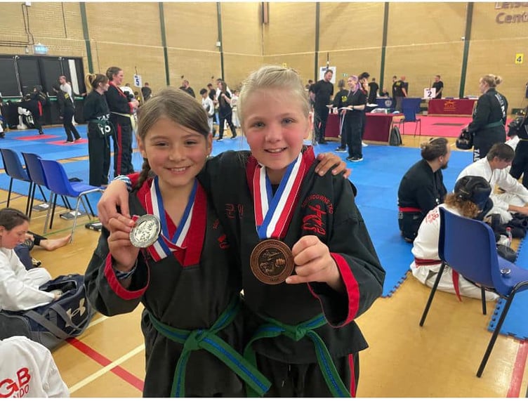 South Downs Taekwondo members Clemie and Lillia, TAGB South East Championship, Havant Leisure Centre, September 29th 2024.