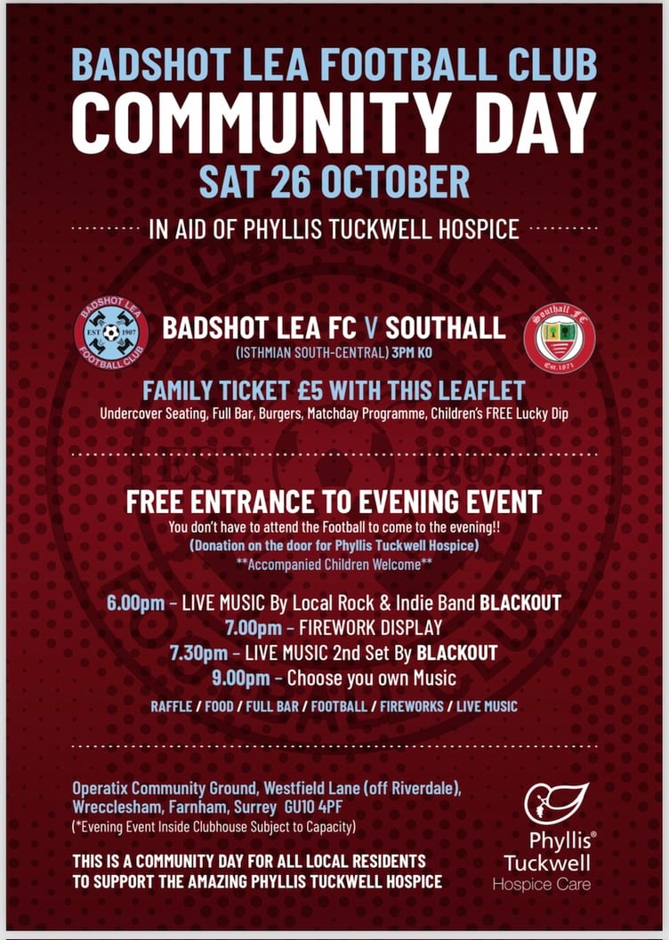 Badshot Lea Community Day to support Phyllis Tuckwell