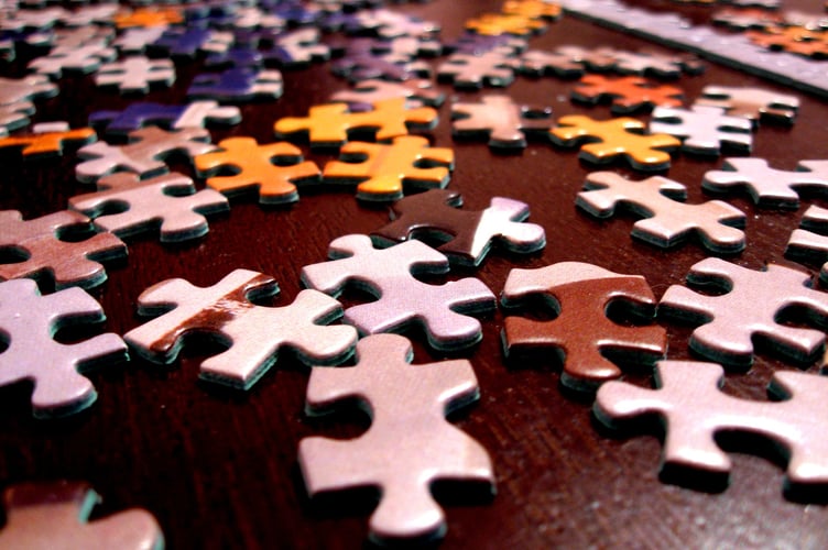 Jigsaw puzzle stock image