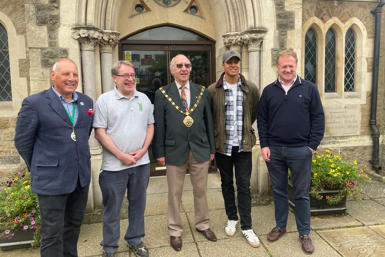 Left to Right - Cllr George Murray , Martin Charter , John Ward, Will Kirk and Greg Stafford at Spire Cafe