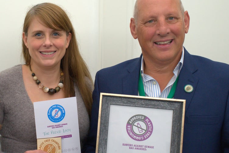 Wendy Richards Managing Director The Period Lady with Deputy Mayor George Murray