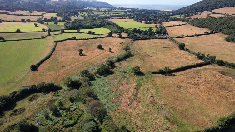 A drone's eye view of the 'Stage 0' site on the National Trust's Holnicote Estate, Exmoor. PHOTO: View It 360.