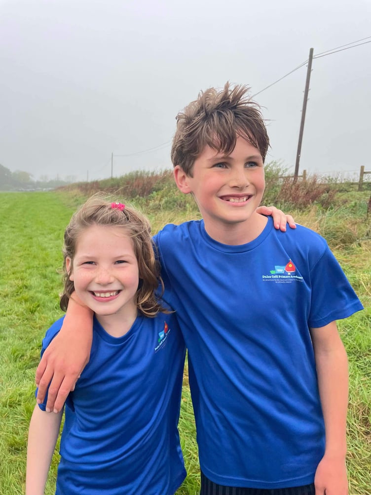 Rafe Jackson from Duloe C of E Primary Academy who came 1st in the Year 5/6 boys race together with his younger sister Audrey Jackson also from Duloe who came 5th in her first ever race in Year 3