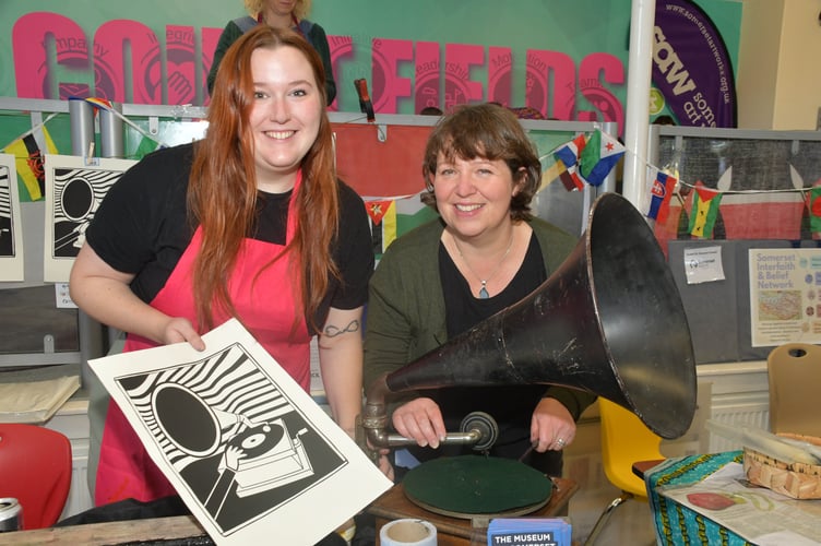 Rae Pearson and Louise Donohan, of the South West Heritage Trust, at Wellington Together.