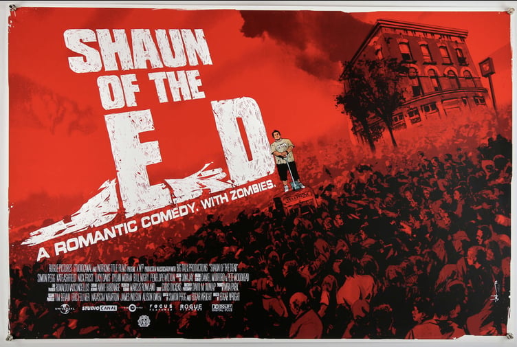 The movie poster from the horror-comedy film Shaun of the Dead. (Ewbank's Auctioneers / SWNS)