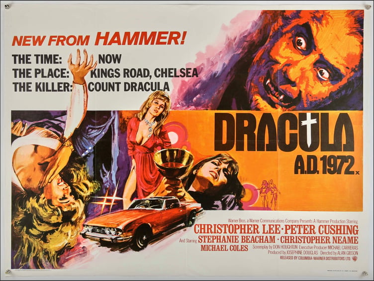 A poster of the Hammer horror film Dracula A.D. 1972. (Ewbank's Auctioneers / SWNS)