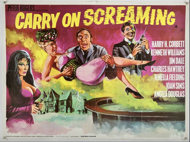 The movie poster from the British comedy Carry On Screaming. (Ewbank's Auctioneers / SWNS)