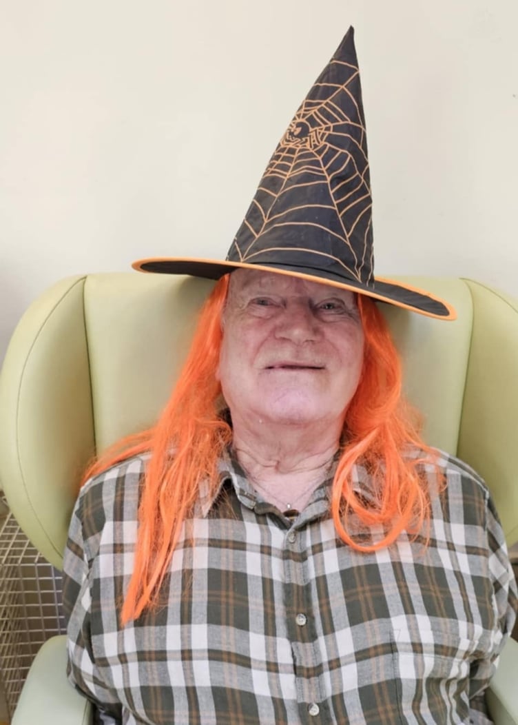Camelot House and Lodge resident Fred Grant joins the Halloween fun.