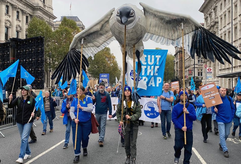 <p>Campaigners from Farnham - some are carrying the white banner in this picture - took part in the March for Clean Waters.</p>