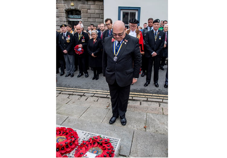 Respects are paid at the St Austell war memorial. Picture: St Austell Town Council/Paul Williams