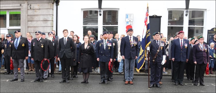 Members of the Launceston branch of the Royal British Legion stand to attention. (Picture: John Ellacott)